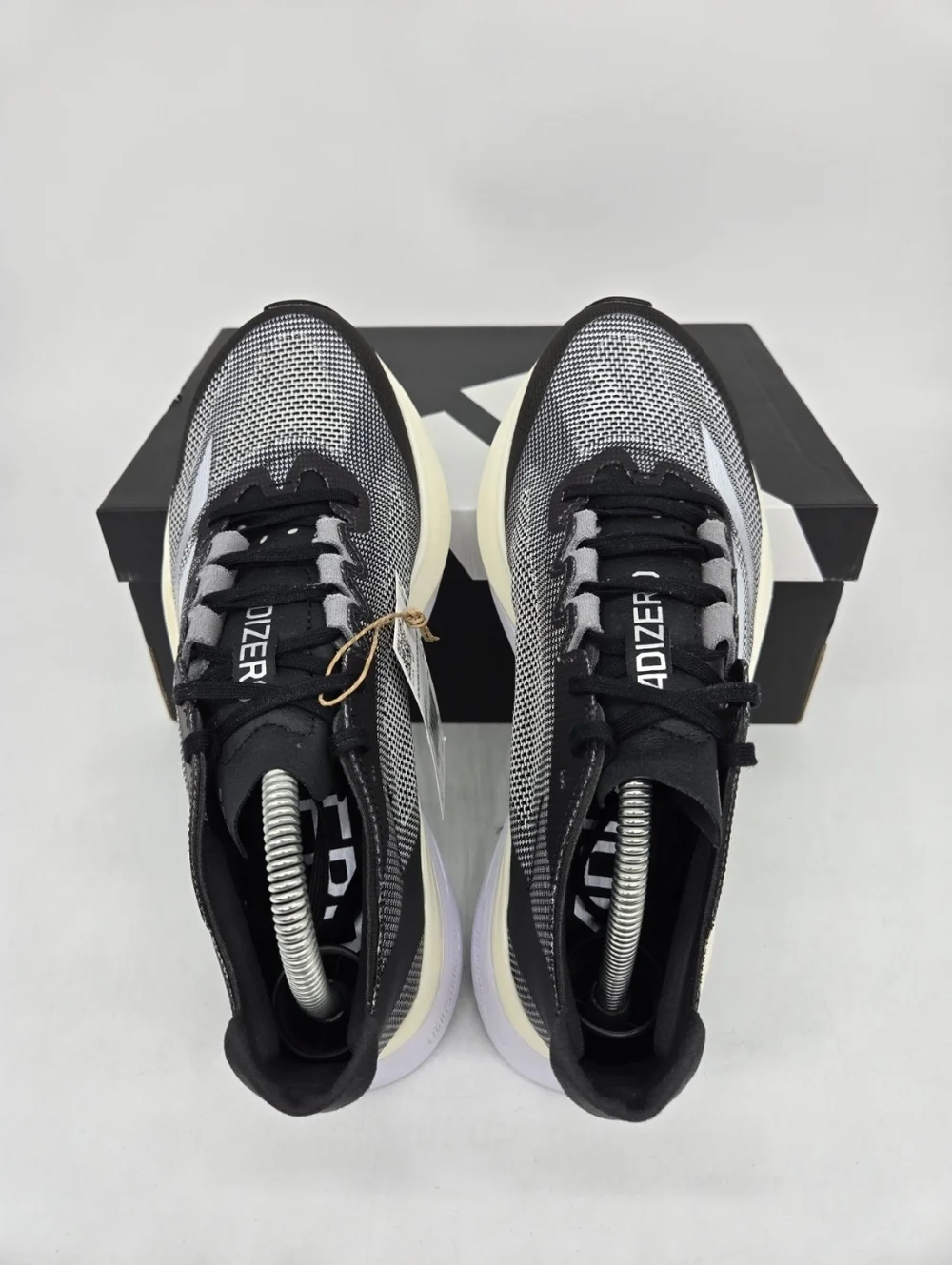 adidas Women's Adizero Boston 12 Core Black Cloud White Running Shoes Size 7.5
